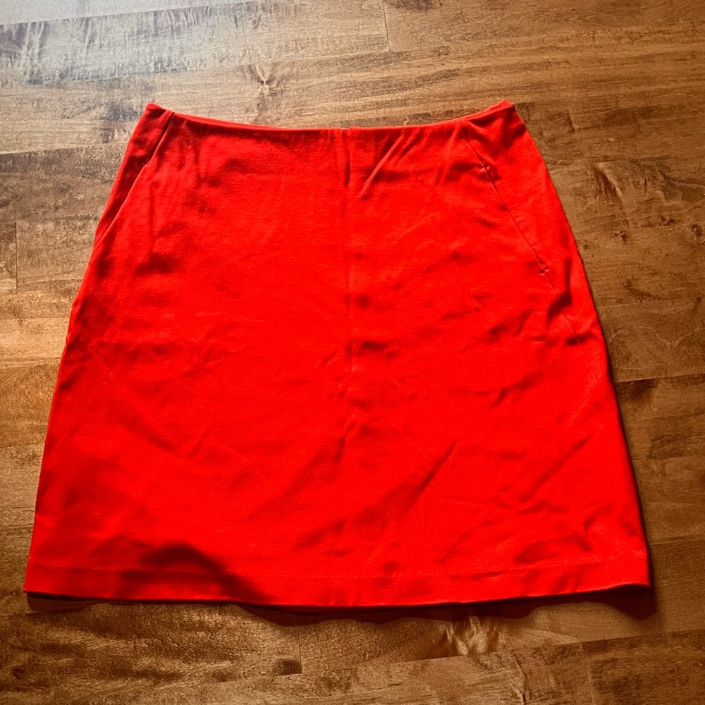 Cabi red A-line mini skirt.